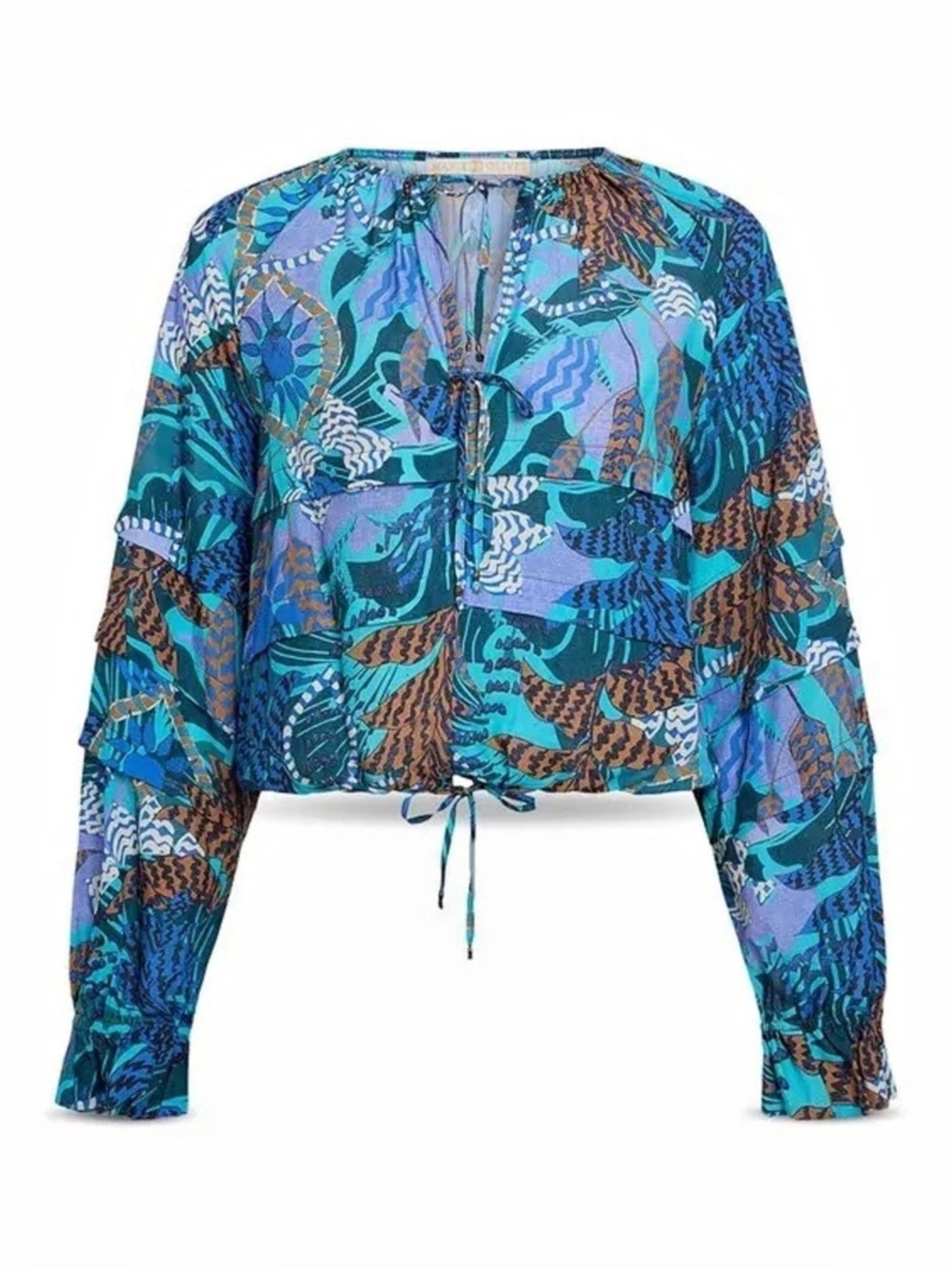 Marie Oliver Umi Blouse Medusa Print XXS NWT